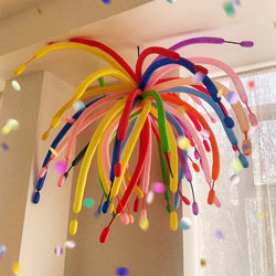Colorful Long Strip Fireworks Balloon Decorations Dopamine Birthday School Graduation Classroom Scene Setup Atmosphere Props