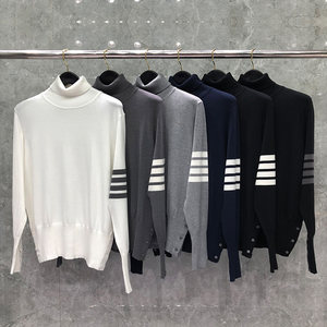 TB high -necked coating sweater knitwear four bars, thin long sleeves, long -sleeved bottoming shirt men and women couples wear the same model