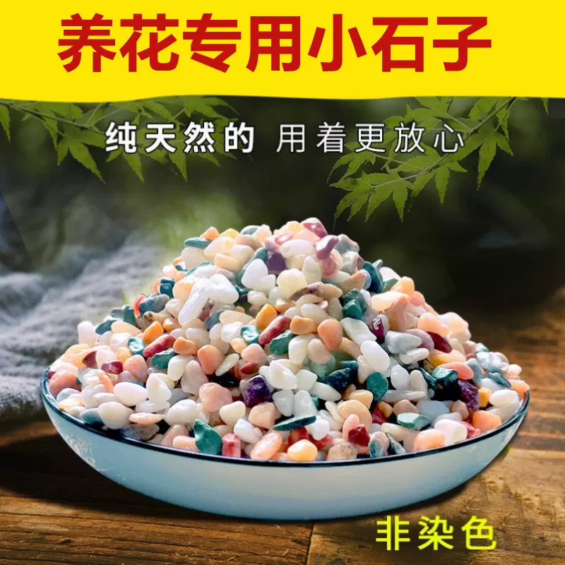 彩石盆铺栽造面景装饰盆在盆花里小花石头养放石子彩色石头花小的-Taobao