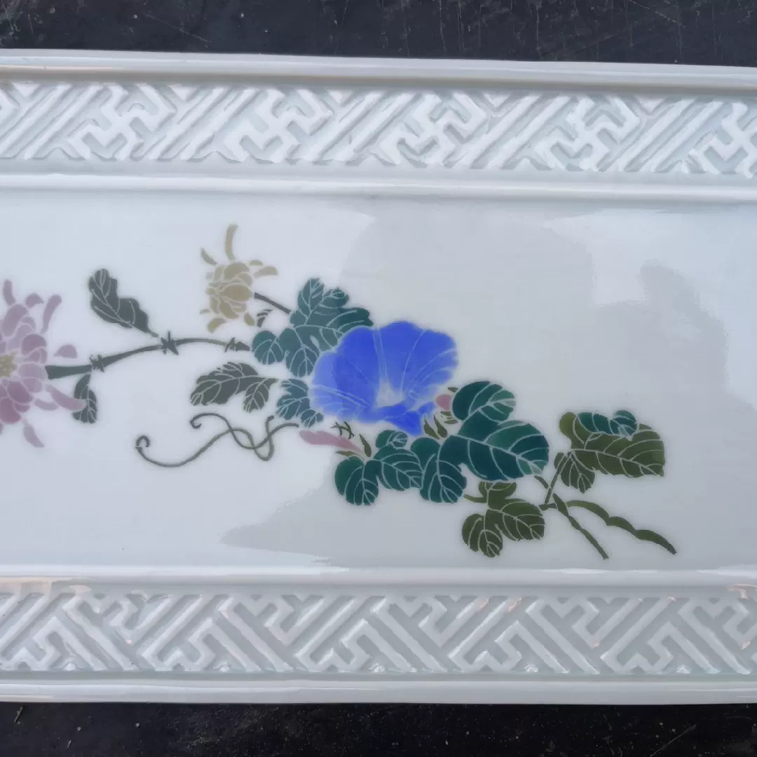 完売品 景德鎮手描き 高级粉色蝶花柄 景德鎮70年代 七彩百花彩蝶唐草柄