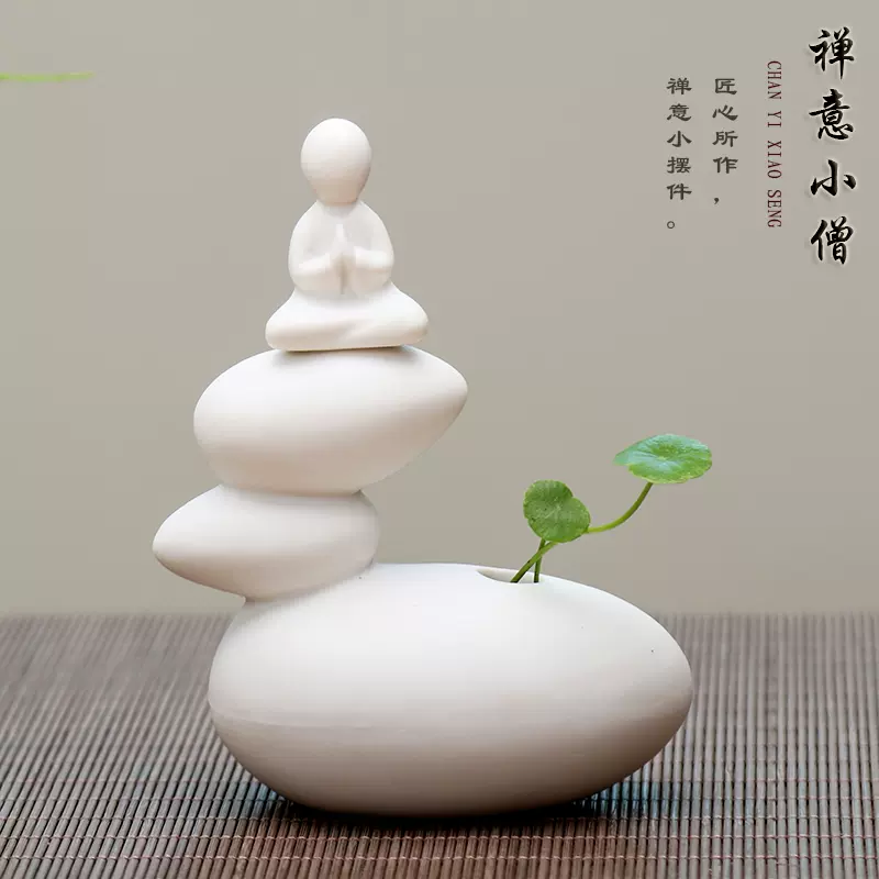 紫砂 禅意和尚 禅意 事務室の置物 陶芸作品 新品 2体 NA9 -