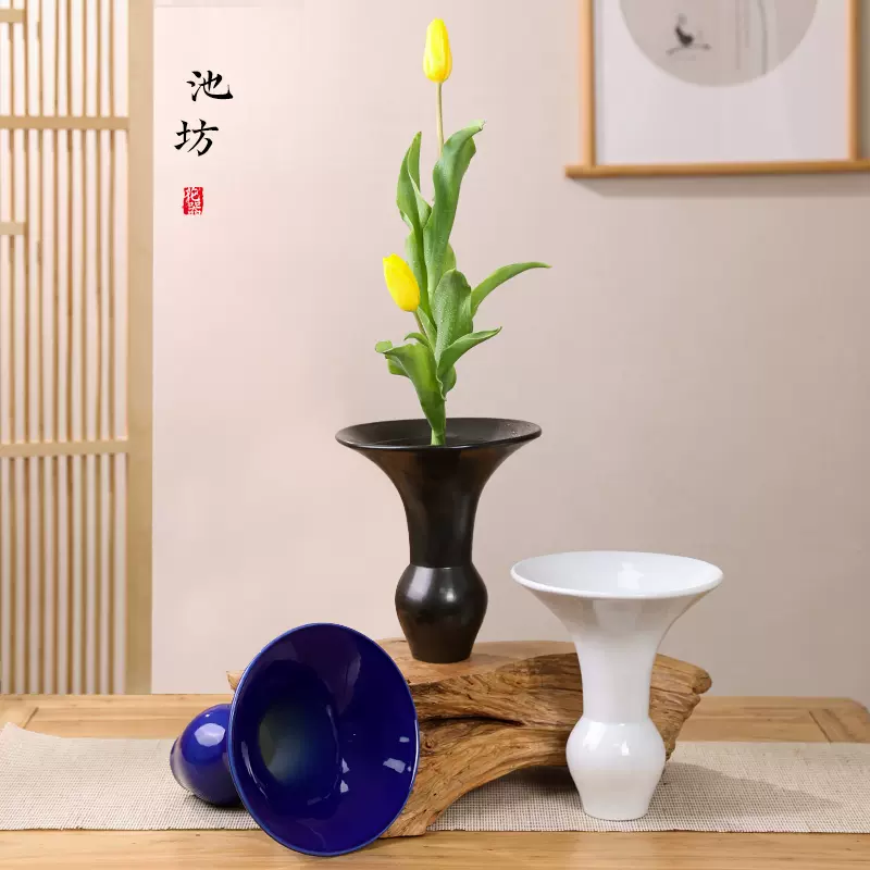 【新品未使用】清水焼　京焼　華善作　花瓶　花器高さ約22cm