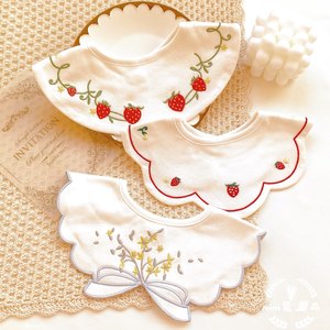 Ins Korean version of pure cotton baby mouth water towel 360 degrees can rotate baby small fence children's anti -vomiting milk bibra pocket collar