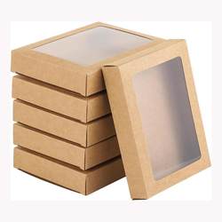 Cross-Border Kraft Paper Postcard Photo Frame Packaging Box Holiday Greeting Card Storage Box Candy Cookie Window Folding Paper Box