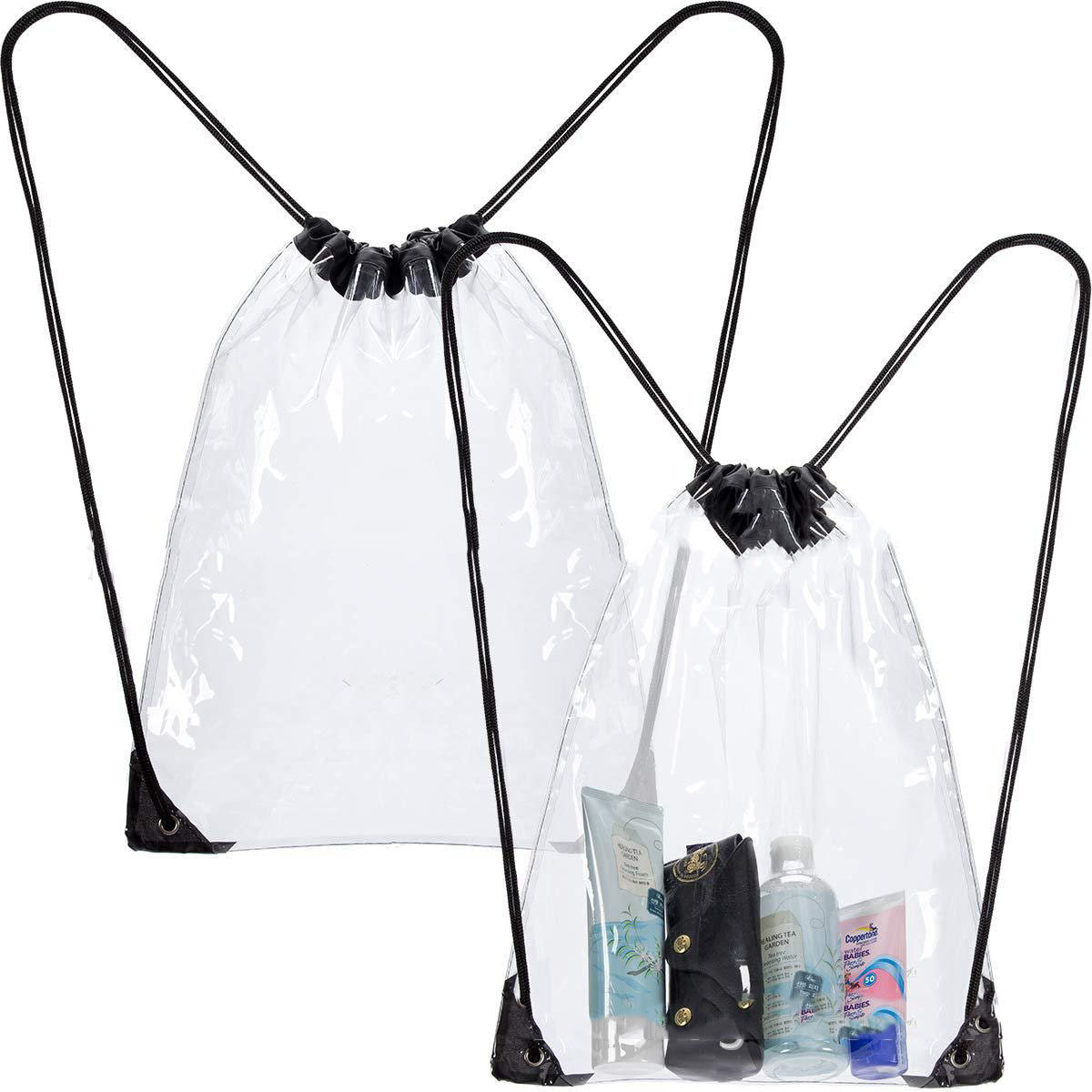 Waterproof transparent PVC drawstring backpack sports portable music ...