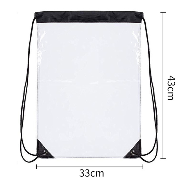 Waterproof transparent PVC drawstring backpack sports portable music ...