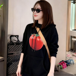 Very Stylish Early Autumn Outfit: Women's Hooded Sweatshirt, 2025 New Style, Loose Fit, Slimming, Relaxed Feel, Printed Long-Sleeve Top