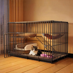 Cat Cage for Home Use, Indoor Cat Villa, Extra Large Free Space, Integrated Toilet, Cat House, Cat Cage, Foldable