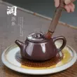 Guyuetang Yixing gốc khoáng cát tím nồi nguyên chất handmade ấm trà hộ gia đình Kung Fu trà tím cà tím xay nhuyễn Thanh Phong đá muỗng ấm tử sa cũ 