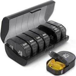 14-Compartment Portable Light-Proof Pill Box for Seven Days a Week, before and after Meals, Weekly Pill Box for the Elderly and Pregnant Women