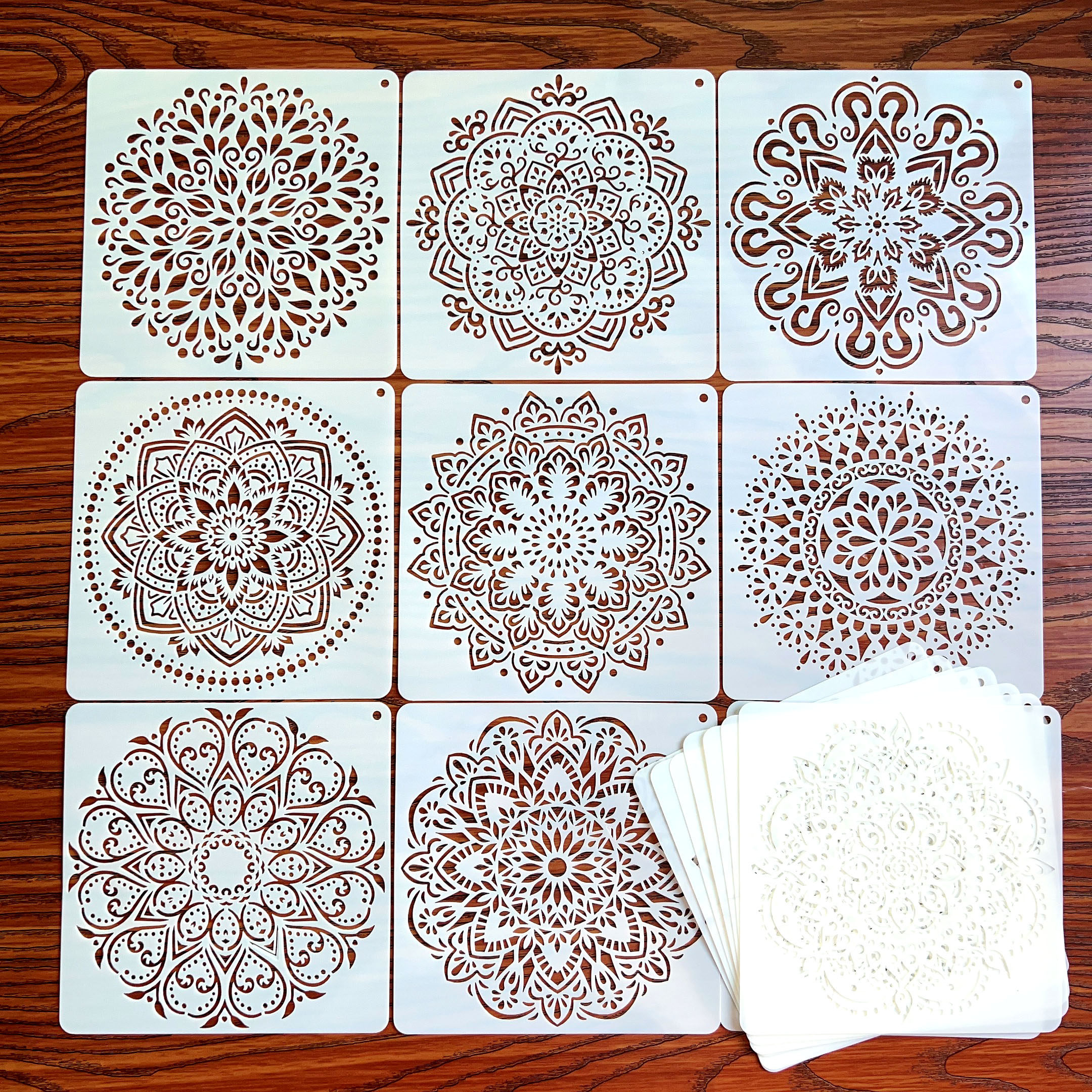 새로운 만다라 앨범 간단한 그림 낙서 템플릿 도구 중공 초등 학생 그림 눈금자 템플릿-