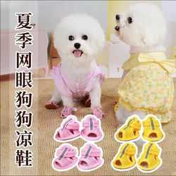 Dog Sandals, Pet Shoes That Don'T Fall Off, Summer Paw Covers for Teddy, Bichon, Small Dogs, Breathable, Anti-Dirt Pomeranian Shoe Covers
