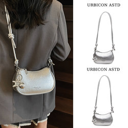High-End Texture Super Popular Small Bag for Women 2026 New Spring and Summer Silver Crossbody Bag Light Luxury Niche Exquisite Saddle Bag
