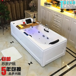 Luxurious Freestanding Acrylic European-Style Small Household Adult Bathtub with Surfing Massage and Constant Temperature Heating