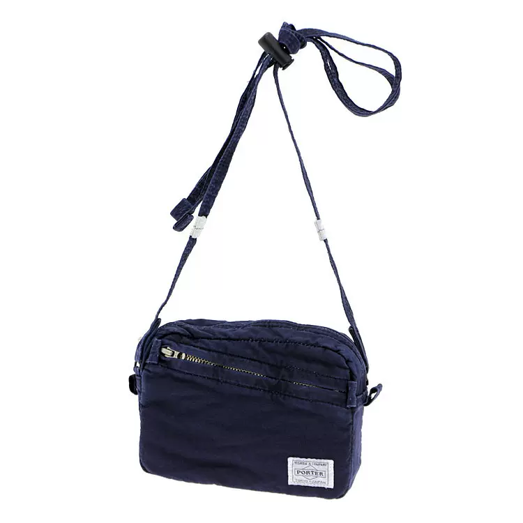 PORTER DEEP BLUE POUCH 藍染帆布男女單肩斜挎小包630-06447-Taobao