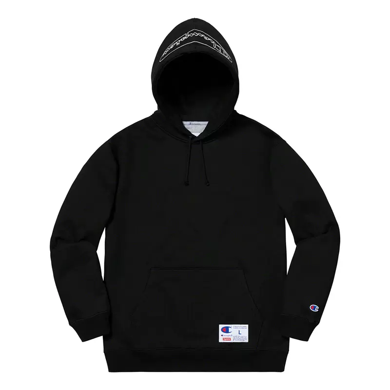 SUPREME X CHAMPION OUTLINE HOODED SWEATSHIRT 冠军卫衣帽衫-Taobao