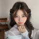 Elf ear bow princess head clip sweet girl hair clip forehead bang clip temperament shark clip hair card