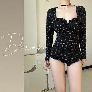 
Honey Dream Swimsuit Women's 2025 New Ins Internet Celebrity Sexy Underwire Gathered One-piece suspender swimsuit with cover-up