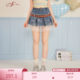 SEENFAAN is full of new summer style versatile washing color-blocking spliced ​​lace texture denim skirt women's fur edge
