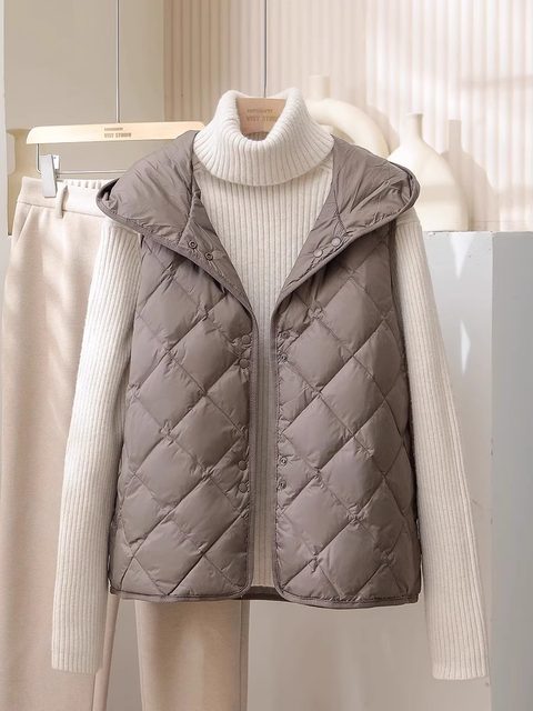 Clearance special price ~ Spring and autumn, light thin, diamond down cotton cotton vest female short hooded hooded cotton jacket inner bile winter