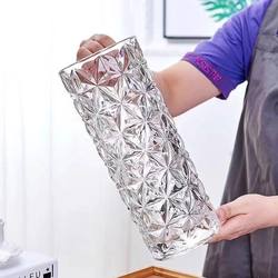 Light Luxury and High-End Transparent Glass Vase for Flower Arrangement and Water-Cultured Roses, Special for Living Room Decoration, Creative Flower Arrangement