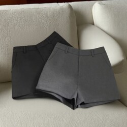 High-Waisted Suit Shorts for Women, Double-Layered Wide-Leg Outer Shorts, 2026 Spring and Summer Slimming Casual Hot Pants, A-Line Shorts