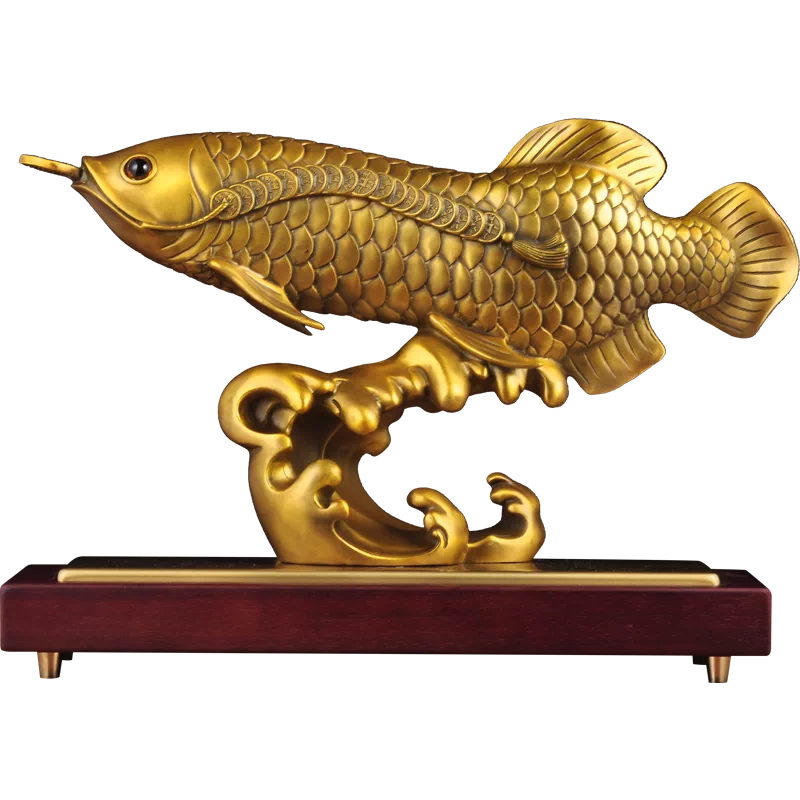 純銅 金龍魚置物 招財細工 風水置物 純銅 金龍魚置物 招財細工 風水置物