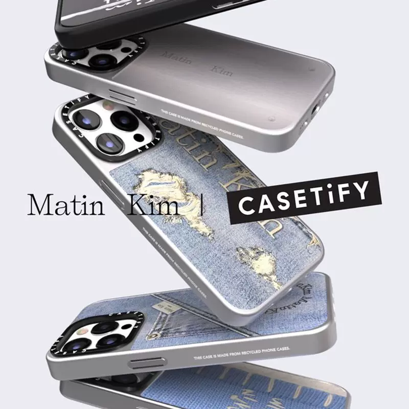 CASETiFY聯名Matin Kim牛仔丹寧金屬紋高級感潮牌藝術適用蘋果iPhone15 