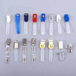 100 Plastic Badge Holders for Work Ids, Exhibition Badges, Metal Pin Clips, Factory Badge Clips, Nurse Badge Clips