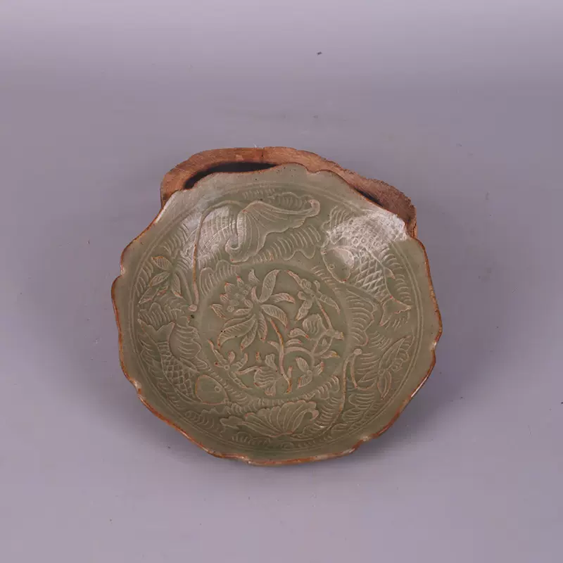 宋哥窑铁线六方双耳香炉仿古瓷器古玩董老货物收藏品中式佛道摆件