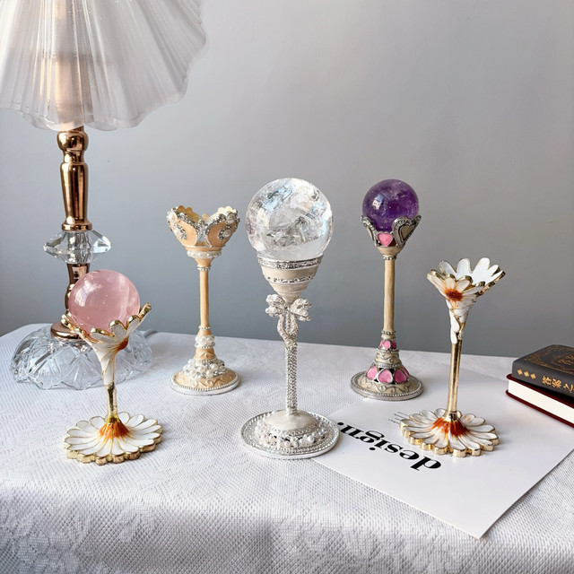 
New enamel color goblet ball seat crystal ball base bottom bracket storage rack ball metal ball bracket bracket