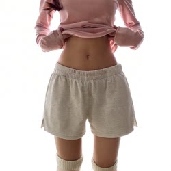 American-Style White-Gray Sports Shorts for Women, Summer High-Waisted A-Line Loose Versatile Casual Wide-Leg Hot Pants for Petite Figures