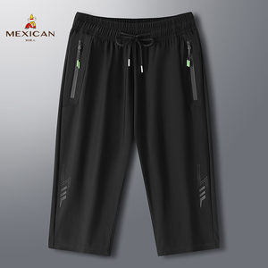 
Scarecrow high elastic ice silk quick-drying trousers men's summer sports shorts casual 7-point pants breeches thin breathable