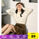 Tang Lion's half -high -necked white inner bottom shirt female 2024 new winter plus velvet slim velvet sensor is wild
