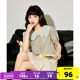 Tang Shi 2025 spring and summer new short-sleeved plaid shirt for women with doll collar shirt loose slim puff sleeve top sweet
