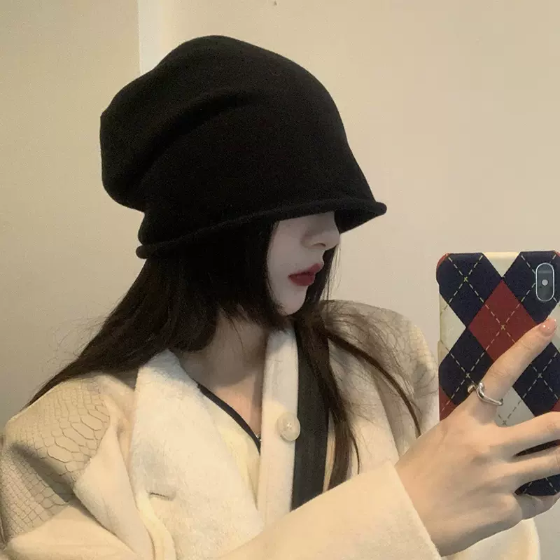 这版型太酷了 帽子女冬季针织毛线帽百搭堆