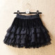 Golden velvet panton skirt women's autumn and winter high waist thin, multi -layer cake skirt, lace edge net yarn A -line skirt