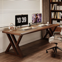 Solid Wood Desk, Computer Desk, Double Gaming Desk, Large Board, Home Bedroom Work Desk, Study Desk, Writing Desk