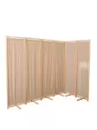 Trung Quốc vải lanh gỗ nguyên tấm màn hình vách ngăn lối vào phòng khách hiện đại đơn giản dân gian mục vụ vải gấp màn hình tam compact vân gỗ vách panel trong nhà 