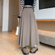 Boxer skirt female autumn and winter new pleated skirt suit thick sweet style skirt high waist thin A -line long skirt
