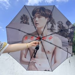 Zhang Yixing Abdominal Muscle Umbrella Fully Automatic 70% off Dual-Use Sun and Rain Black Coating Uv Protection Umbrella