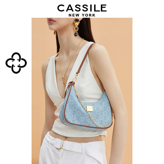 Cassile クレセントバッグ レディース デニム ブルー 2024