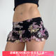 FabGirls romantic floral print cascading low waist cake skirt retro versatile slim mini skirt