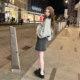 Avocadong is a sweet and beautiful black and gray denim skirt (with trousers) spring and summer versatile short skirt
