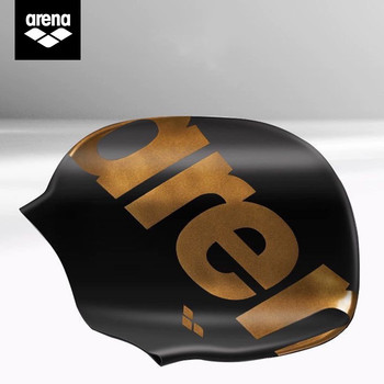 arenaArena comfortable silicone swimming cap waterproof swimming cap for men and women long hair large ear protection swimming cap large head circumference