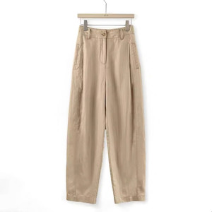 
E044 small linselae casual sickle pants for women in summer slimming nine-point harem trousers cotton linen pants