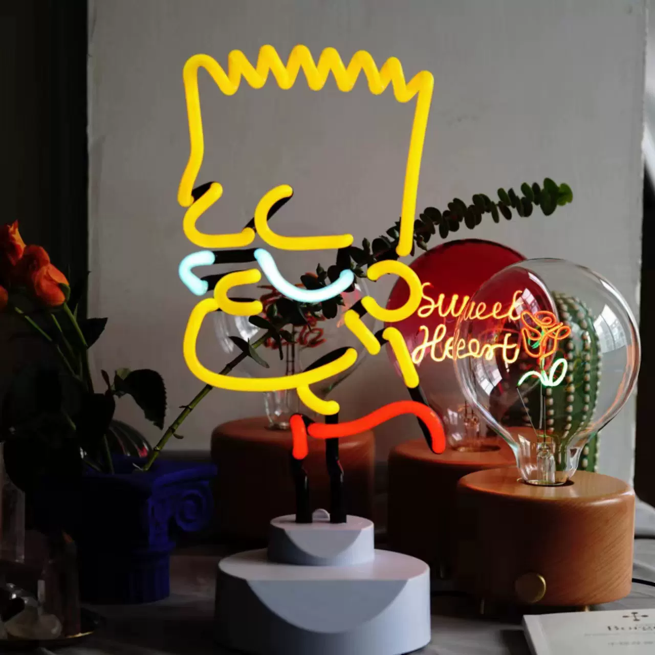 ins爆款動漫周邊裝飾卡通復古荷馬老爹辛普森檯燈小夜燈生日禮物