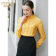 Daiweilu's yellow polka dot long-sleeved shirt for women 2025 autumn new business fashion temperament versatile top