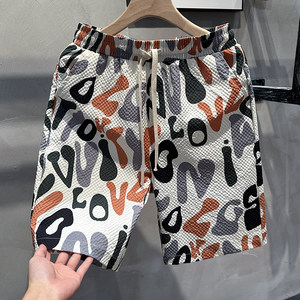 
Shorts men's summer thin men's beach pants loose five-point pants casual flower pants Chinese style large size men's pants