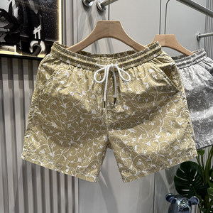 
Bear printed shorts men's casual loose five-quarter pants sports shorts 2025 new summer thin medium pants